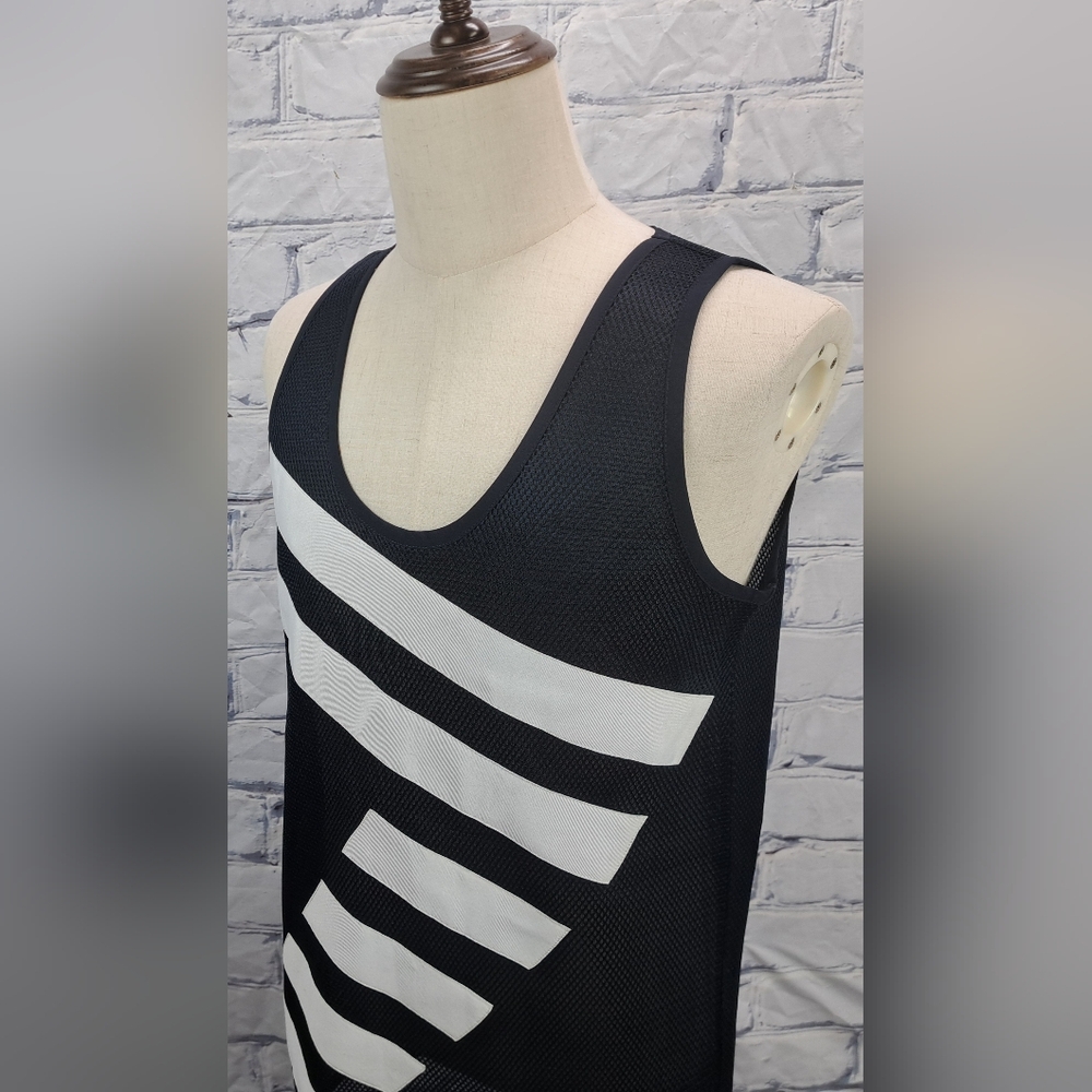 NWT EA7 Emporio Armani Men's Tank Top Big Logo Perforated Mesh Navy White XS - Picture 4 of 16